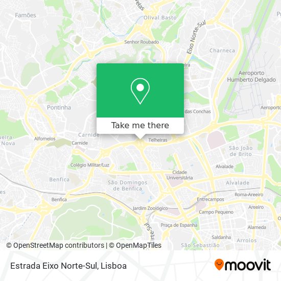 Estrada Eixo Norte-Sul mapa