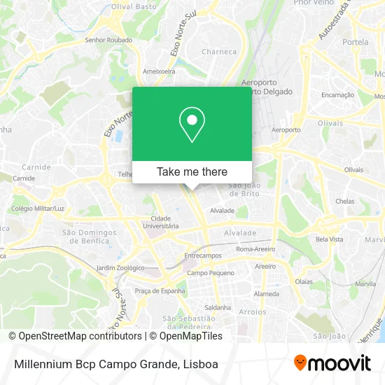 Millennium Bcp Campo Grande map