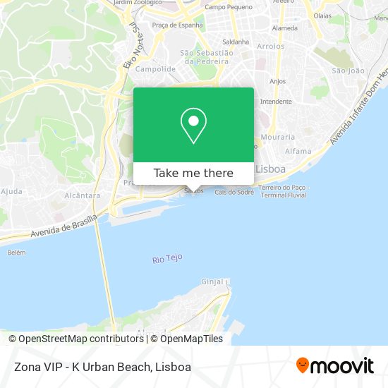 Zona VIP - K Urban Beach mapa