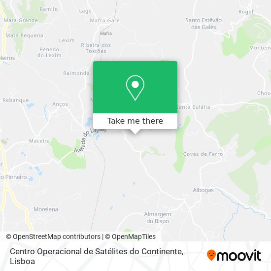 Centro Operacional de Satélites do Continente mapa