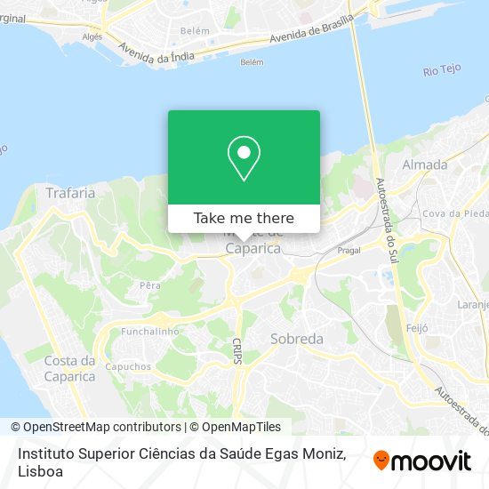 Instituto Superior Ciências da Saúde Egas Moniz mapa