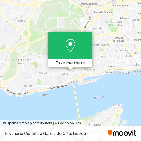 Ervanária Científica Garcia de Orta mapa