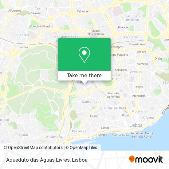 Aqueduto das Águas Livres mapa