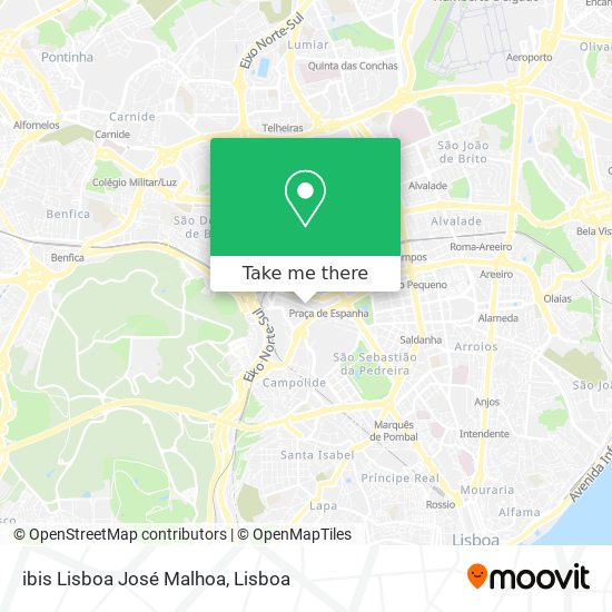ibis Lisboa José Malhoa map