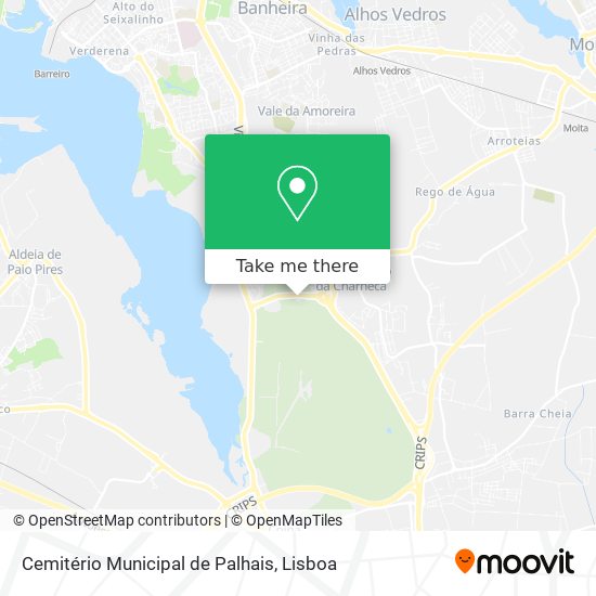 Cemitério Municipal de Palhais mapa