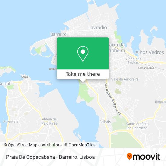 Praia De Copacabana - Barreiro mapa