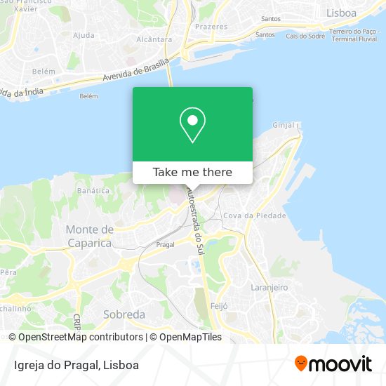 Igreja do Pragal mapa
