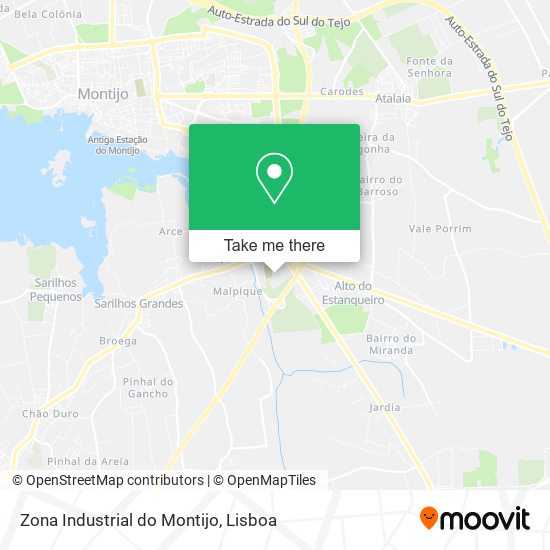 Zona Industrial do Montijo mapa