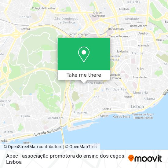 Apec - associação promotora do ensino dos cegos map