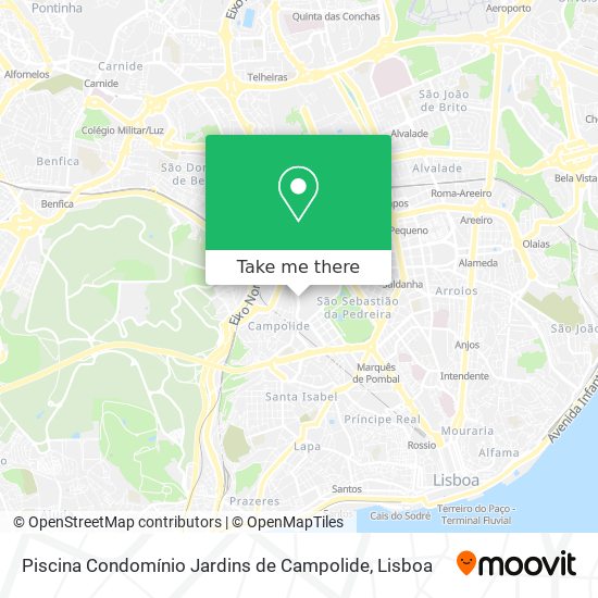 Piscina Condomínio Jardins de Campolide mapa