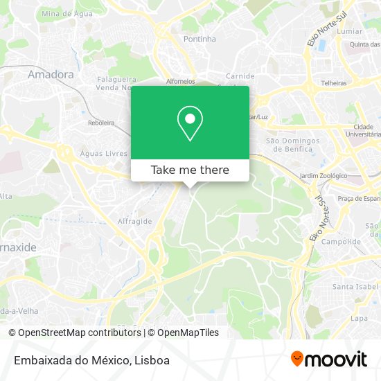 Embaixada do México mapa