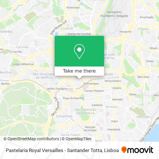 Pastelaria Royal Versailles - Santander Totta mapa