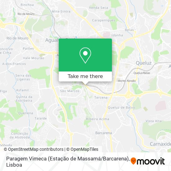 Paragem Vimeca (Estação de Massamá / Barcarena) mapa