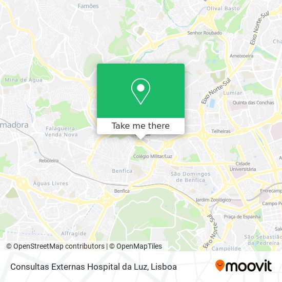 Consultas Externas Hospital da Luz mapa