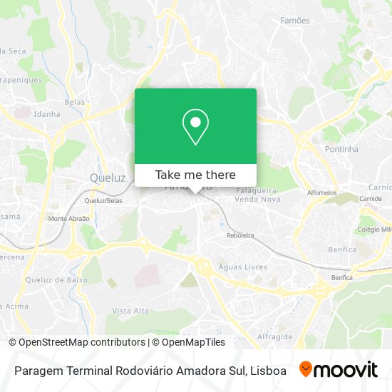 Paragem Terminal Rodoviário Amadora Sul mapa