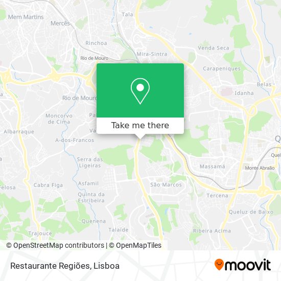 Restaurante Regiões mapa