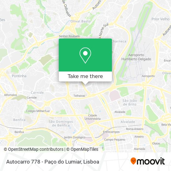 Autocarro 778 - Paço do Lumiar map