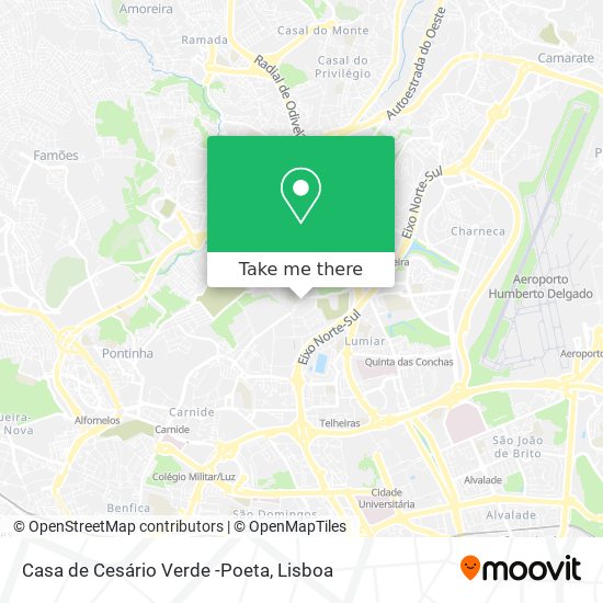 Casa de Cesário Verde -Poeta map