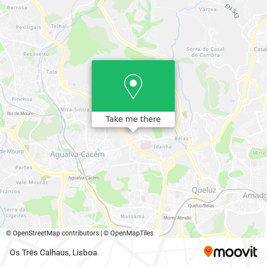 Os Três Calhaus mapa