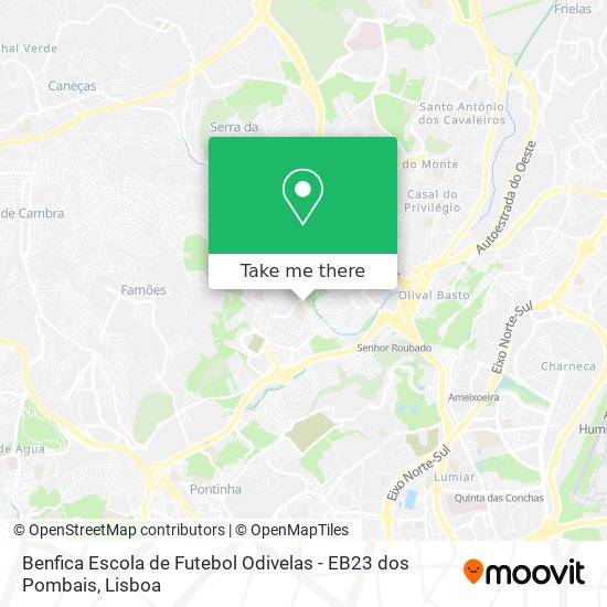 Benfica Escola de Futebol Odivelas - EB23 dos Pombais map