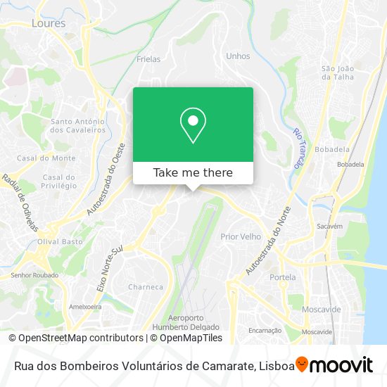 Rua dos Bombeiros Voluntários de Camarate mapa