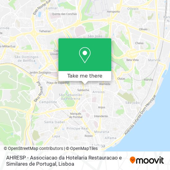 AHRESP - Associacao da Hotelaria Restauracao e Similares de Portugal map