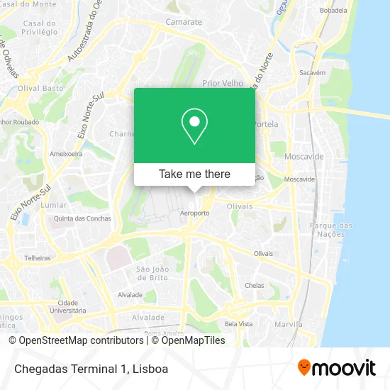 Chegadas Terminal 1 map