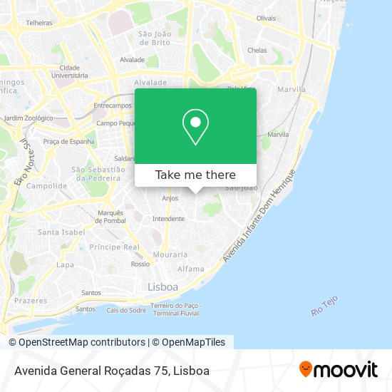 Avenida General Roçadas 75 mapa