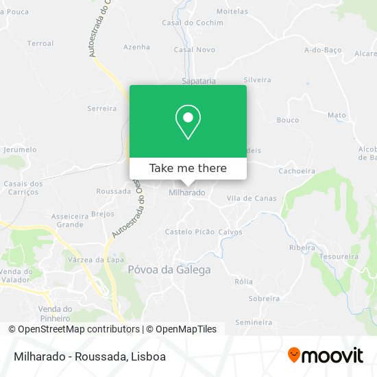 Milharado - Roussada mapa