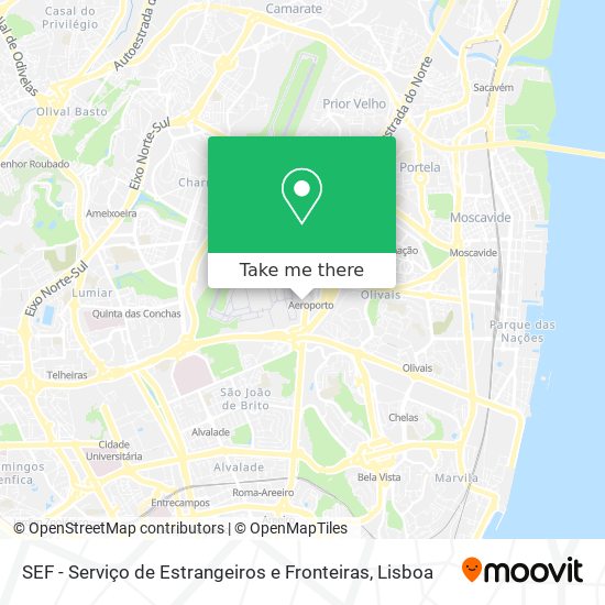 SEF - Serviço de Estrangeiros e Fronteiras map