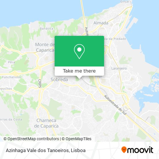 Azinhaga Vale dos Tanoeiros mapa