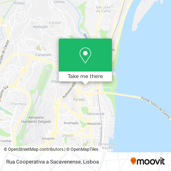 Rua Cooperativa a Sacavenense map