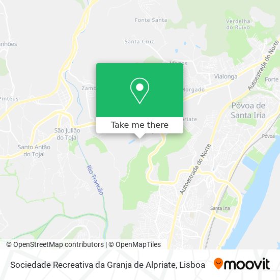 Sociedade Recreativa da Granja de Alpriate mapa