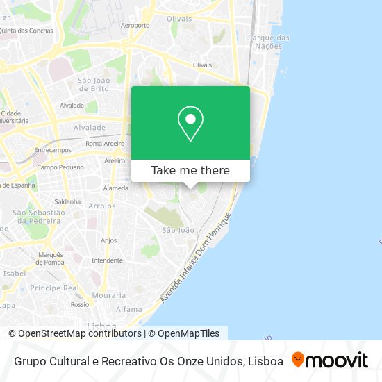 Grupo Cultural e Recreativo Os Onze Unidos mapa
