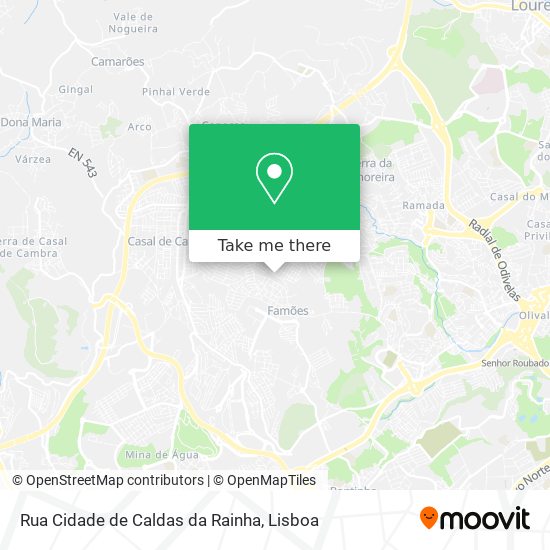 Rua Cidade de Caldas da Rainha mapa