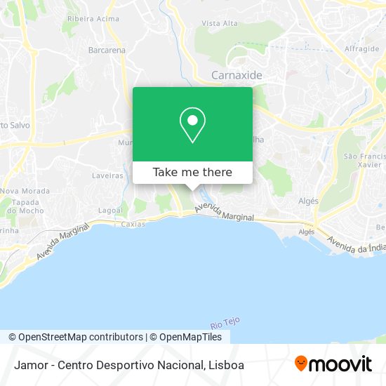 Jamor - Centro Desportivo Nacional mapa