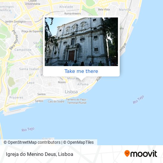 Igreja do Menino Deus mapa