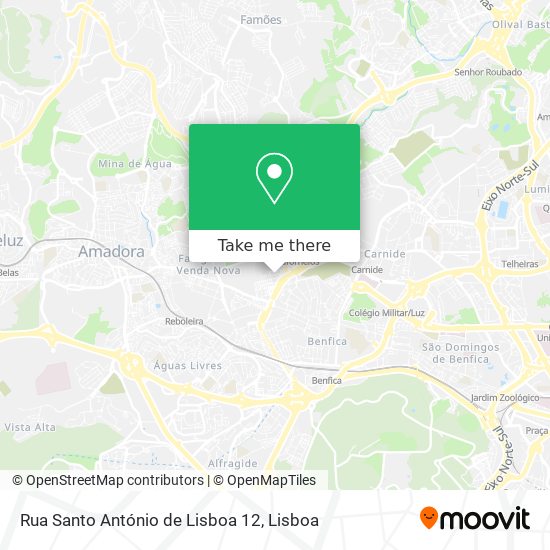 Rua Santo António de Lisboa 12 mapa