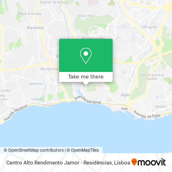 Centro Alto Rendimento Jamor - Residências mapa