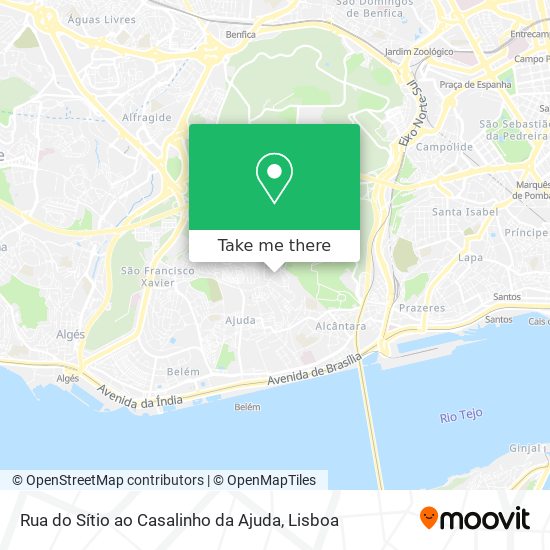 Rua do Sítio ao Casalinho da Ajuda mapa