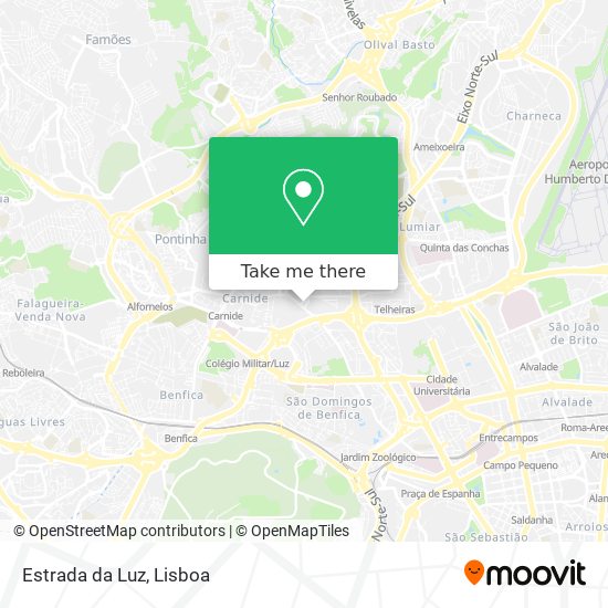 Estrada da Luz mapa