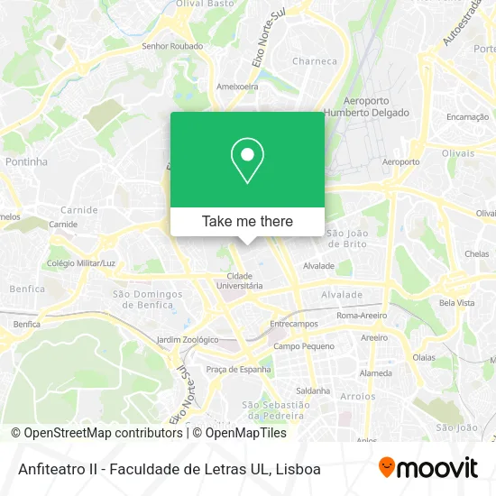 Anfiteatro II - Faculdade de Letras UL map