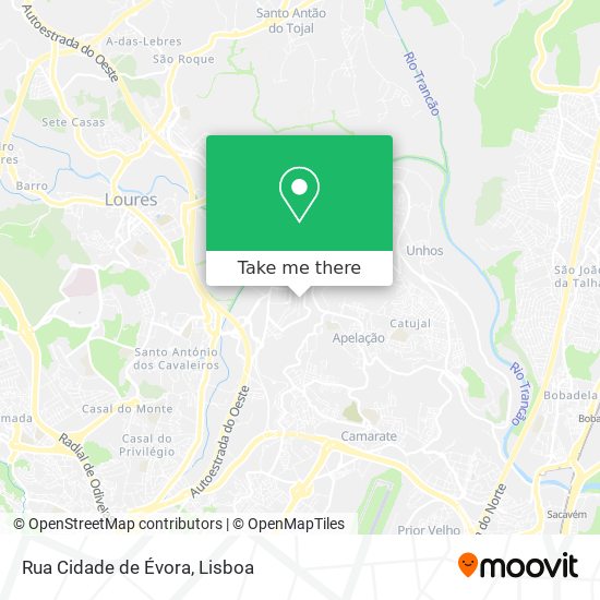 Rua Cidade de Évora mapa