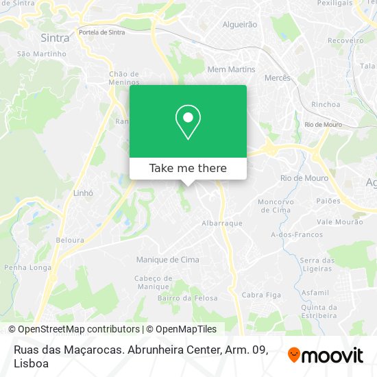 Ruas das Maçarocas. Abrunheira Center, Arm. 09 map