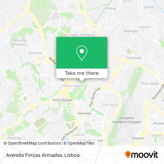 Avenida Forças Armadas mapa