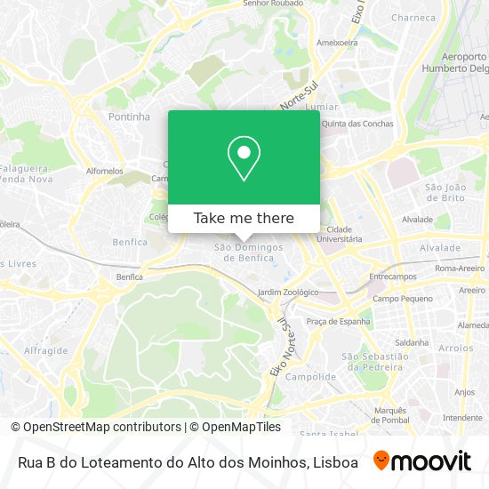 Rua B do Loteamento do Alto dos Moinhos mapa