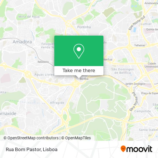 Rua Bom Pastor mapa