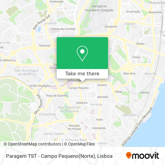 Paragem TST - Campo Pequeno(Norte) mapa