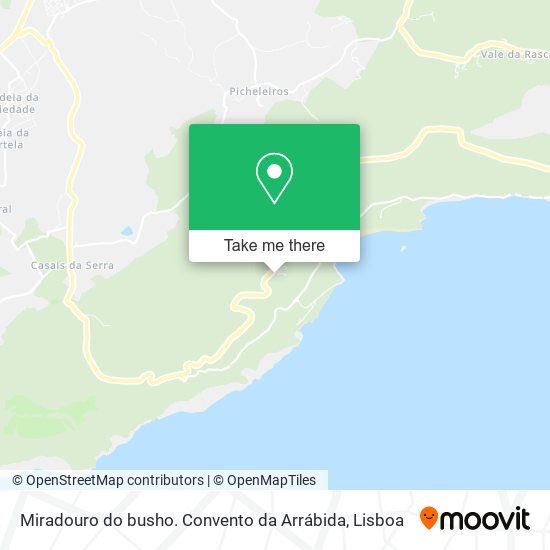 Miradouro do busho. Convento da Arrábida map