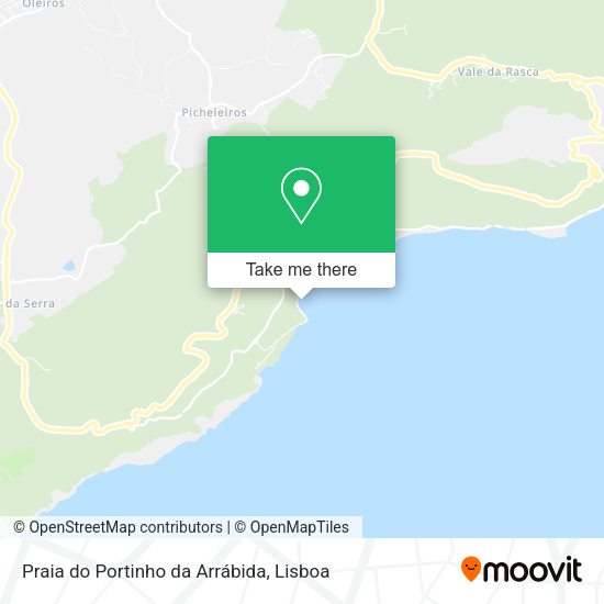Praia do Portinho da Arrábida mapa